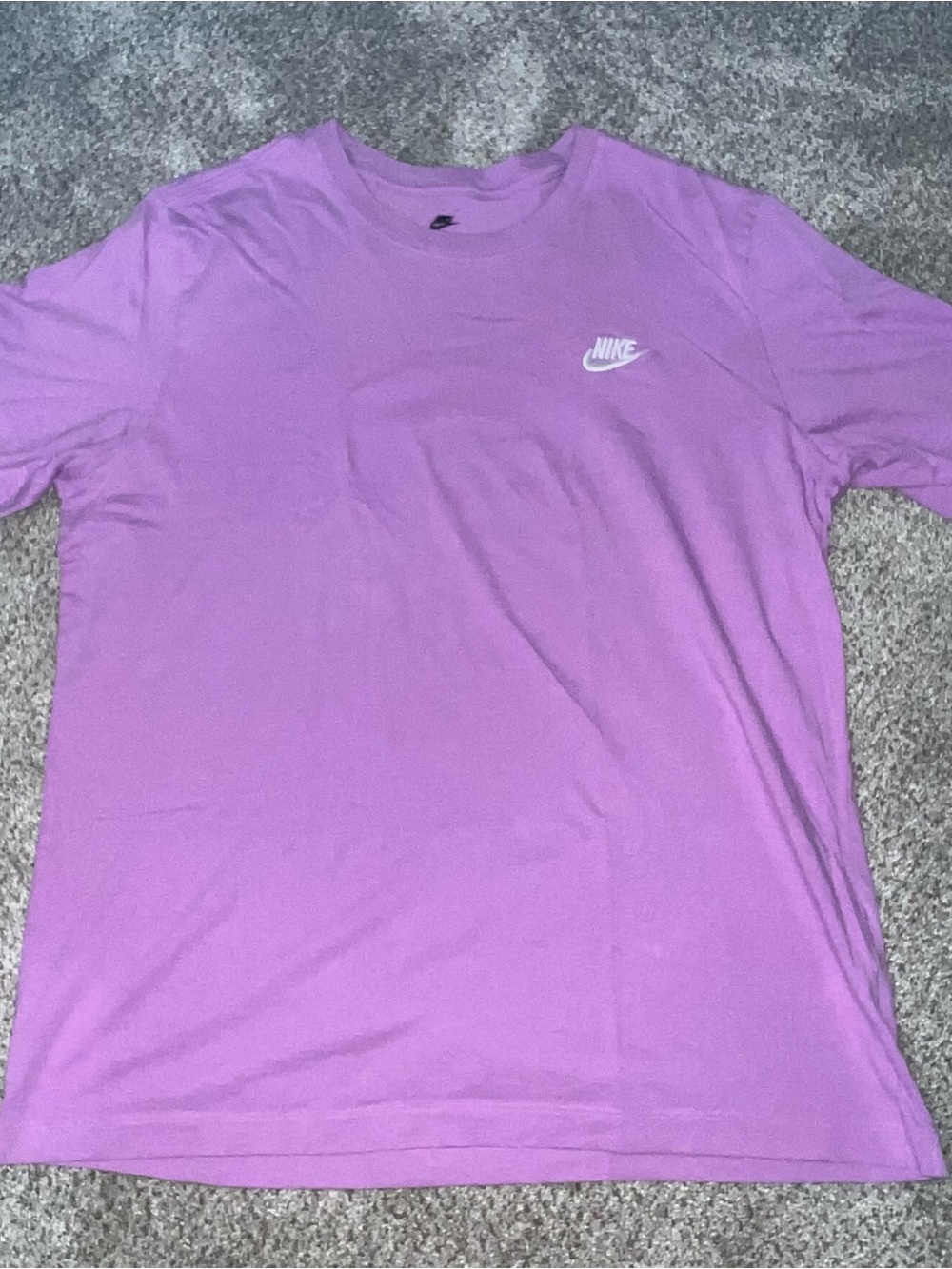 Nike Men's Purple Crewneck T-Shirt with embroidered White Logo